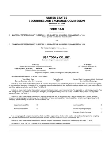 Thumbnail Gannett 10-Q Quarterly Report FY 