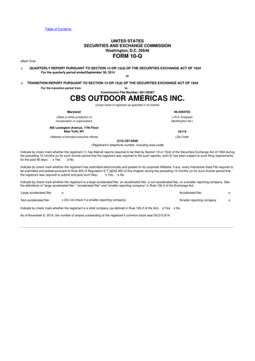 Thumbnail Outfront Media
 10-Q Quarterly Report FY2014 