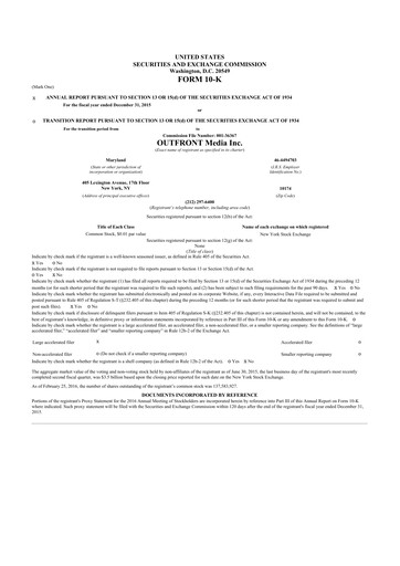 Thumbnail Outfront Media
 10-K Annual Report 2015