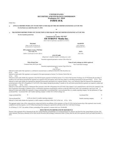 Thumbnail Outfront Media
 10-K Annual Report 2016