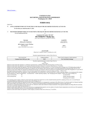 Thumbnail Outfront Media
 10-K Annual Report 2022