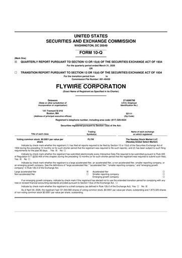 Thumbnail Flywire 10-Q Quarterly Report FY 