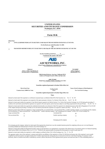 Thumbnail A10 Networks 10-K Annual Report 2020