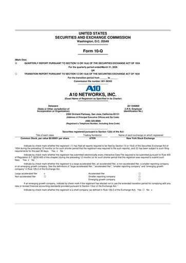 Thumbnail A10 Networks 10-Q Quarterly Report FY 