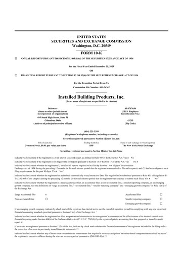 Thumbnail Installed Building Products 10-K Annual Report 2023