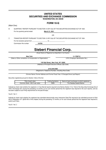 Thumbnail Siebert Financial 10-Q Quarterly Report FY2021 