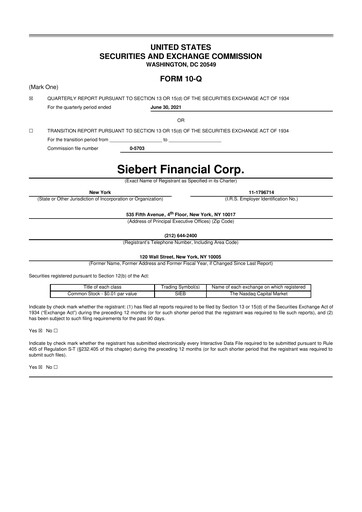 Thumbnail Siebert Financial 10-Q Quarterly Report FY2021 