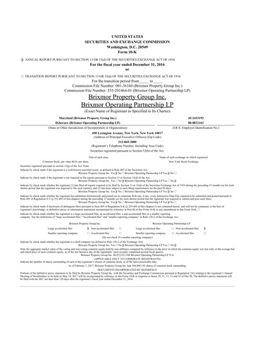 Thumbnail Brixmor Property Group
 10-K Annual Report 