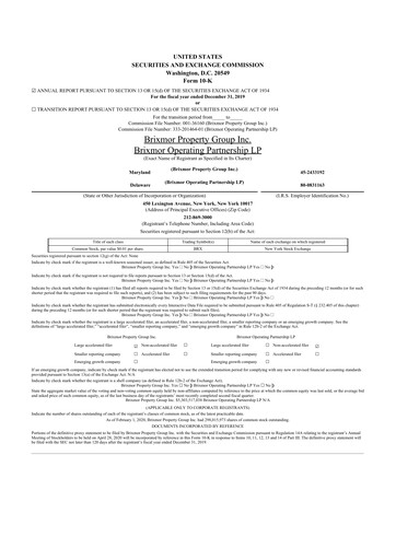 Thumbnail Brixmor Property Group
 10-K Annual Report 