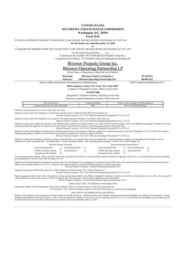 Thumbnail Brixmor Property Group
 10-K Annual Report 