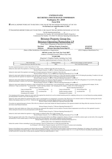 Thumbnail Brixmor Property Group
 10-K Annual Report 