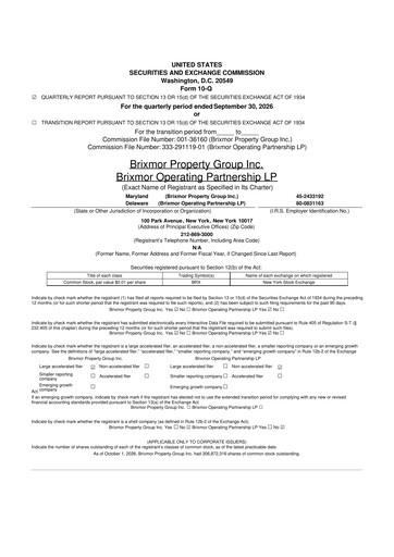 Thumbnail Brixmor Property Group
 10-Q Quarterly Report FY2026-10-26 