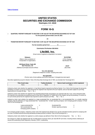 Miniature Life360 10-Q Rapport trimestriel 2022 