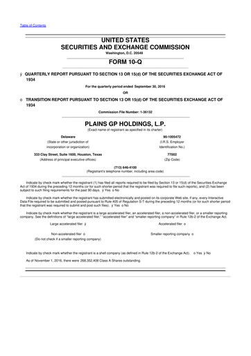 Thumbnail Plains GP 10-Q Quarterly Report FY2016 