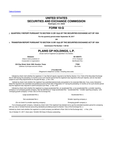 Thumbnail Plains GP 10-Q Quarterly Report FY2017 