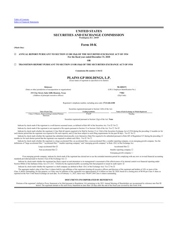 Thumbnail Plains GP 10-K Annual Report 2020