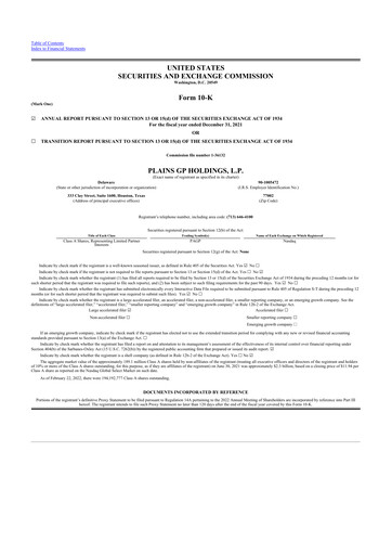 Thumbnail Plains GP 10-K Annual Report 2021