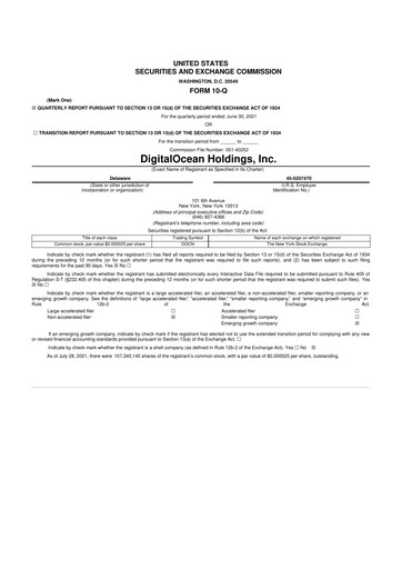 Thumbnail DigitalOcean 10-Q Quarterly Report FY2021 