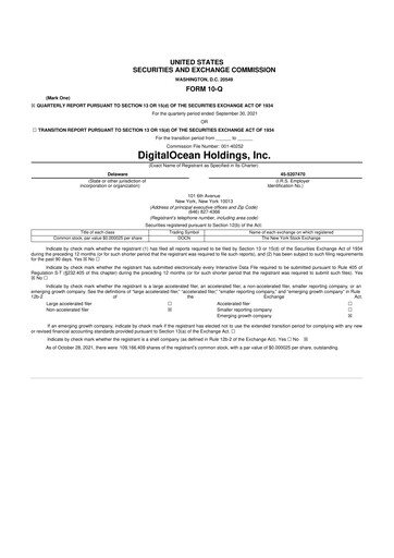 Thumbnail DigitalOcean 10-Q Quarterly Report FY2021 