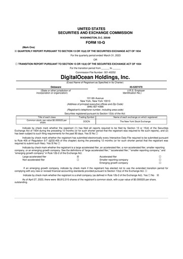 Thumbnail DigitalOcean 10-Q Quarterly Report FY2023 