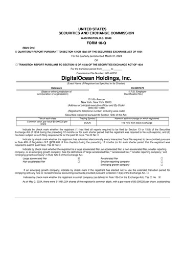 Thumbnail DigitalOcean 10-Q Quarterly Report FY2024 