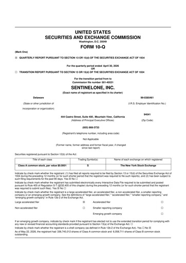 Thumbnail SentinelOne 10-Q Quarterly Report FY2027 
