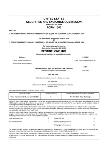 Thumbnail SentinelOne 10-Q Quarterly Report FY2027 