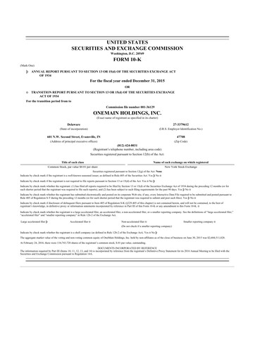 Miniature OneMain Financial
 10-K Rapport annuel 2015