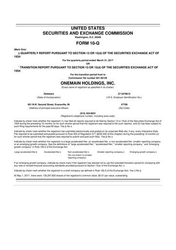 Thumbnail OneMain Financial
 10-Q Quarterly Report FY2017 