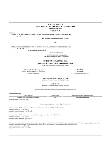 Miniature OneMain Financial
 10-K Rapport annuel 