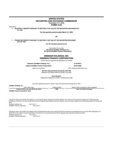 Thumbnail OneMain Financial
 10-Q Quarterly Report FY 