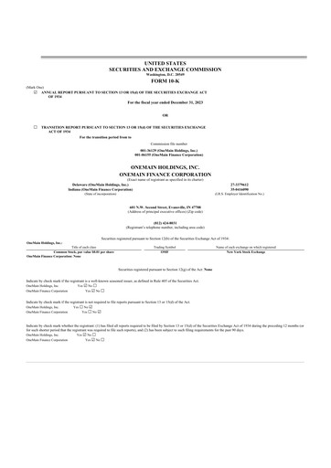 Miniature OneMain Financial
 10-K Rapport annuel 