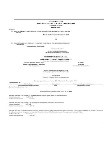 Miniature OneMain Financial
 10-K Rapport annuel 