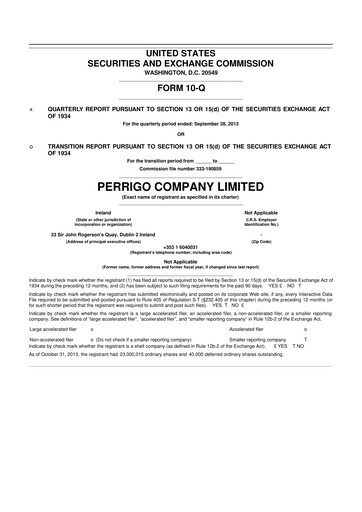 Thumbnail Perrigo 10-Q Quarterly Report FY2014 