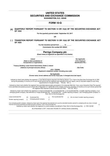 Thumbnail Perrigo 10-Q Quarterly Report FY2017 