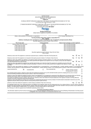 Thumbnail Perrigo 10-K Annual Report 2024