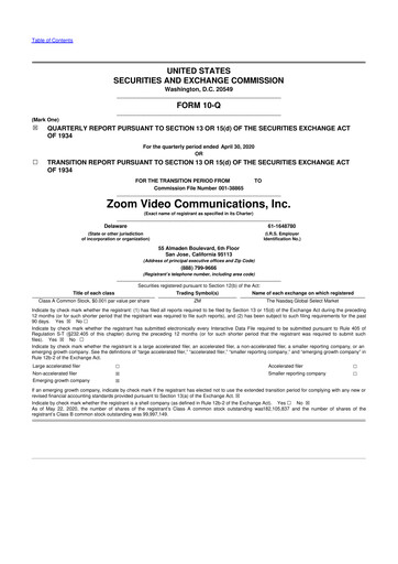 Thumbnail Zoom 10-Q Quarterly Report FY2021 