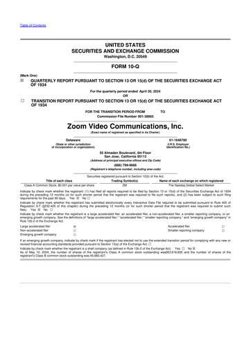 Thumbnail Zoom 10-Q Quarterly Report FY2025 
