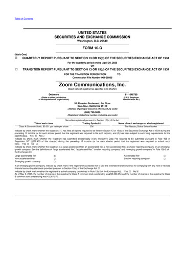 Thumbnail Zoom 10-Q Quarterly Report FY2026 