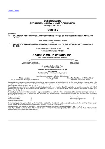 Thumbnail Zoom 10-Q Quarterly Report FY2027 