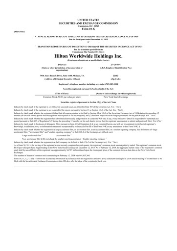 Thumbnail Hilton Worldwide 10-K Annual Report 