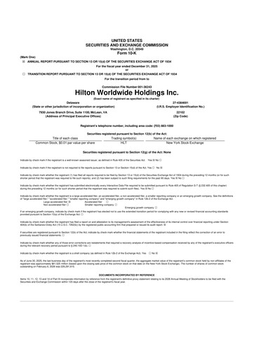 Vorschaubild Hilton Worldwide 10-K Jahresbericht 2025