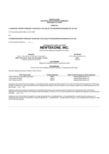 Vorschaubild NewtekOne 10-Q Quartalsbericht 2023 