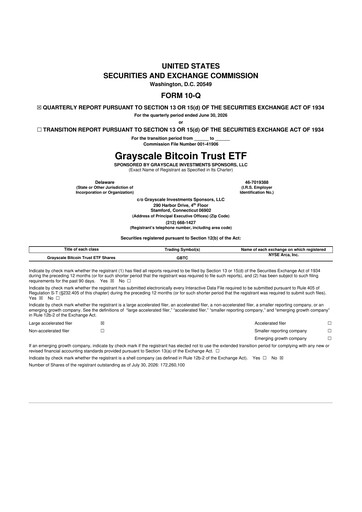 Thumbnail Grayscale Bitcoin Trust 10-Q Quarterly Report FY2026 