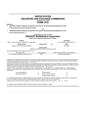 Thumbnail PROCEPT BioRobotics 10-Q Quarterly Report FY2022 