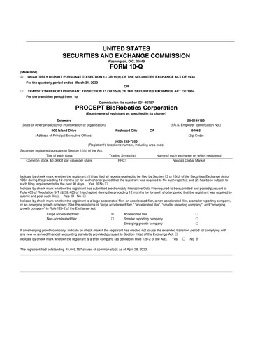 Thumbnail PROCEPT BioRobotics 10-Q Quarterly Report FY2023 