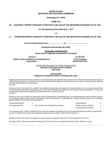 Miniature Blue Bird Corporation
 10-Q Rapport trimestriel 2017 