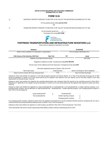 Thumbnail FTAI Aviation 10-Q Quarterly Report FY2019 