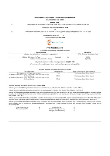 Vorschaubild FTAI Aviation 10-K Jahresbericht 2024