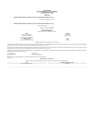 Thumbnail Focus Universal 10-Q Quarterly Report FY2014 